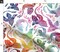 Dragon Fire Rainbow Cute Fantasy Watercolor Fairy Tale Flying Custom Printed Fabric by Spoonflower Various Fabrics by the Yard or Fat Quarter 11112826